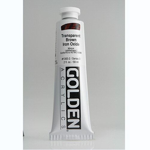 Golden, Heavy Body, Acrylic, Paint, 2oz, Transparent Brown Iron Oxide